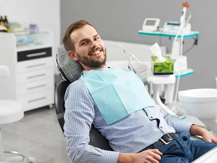man sitting for periodontal treatment in ventura