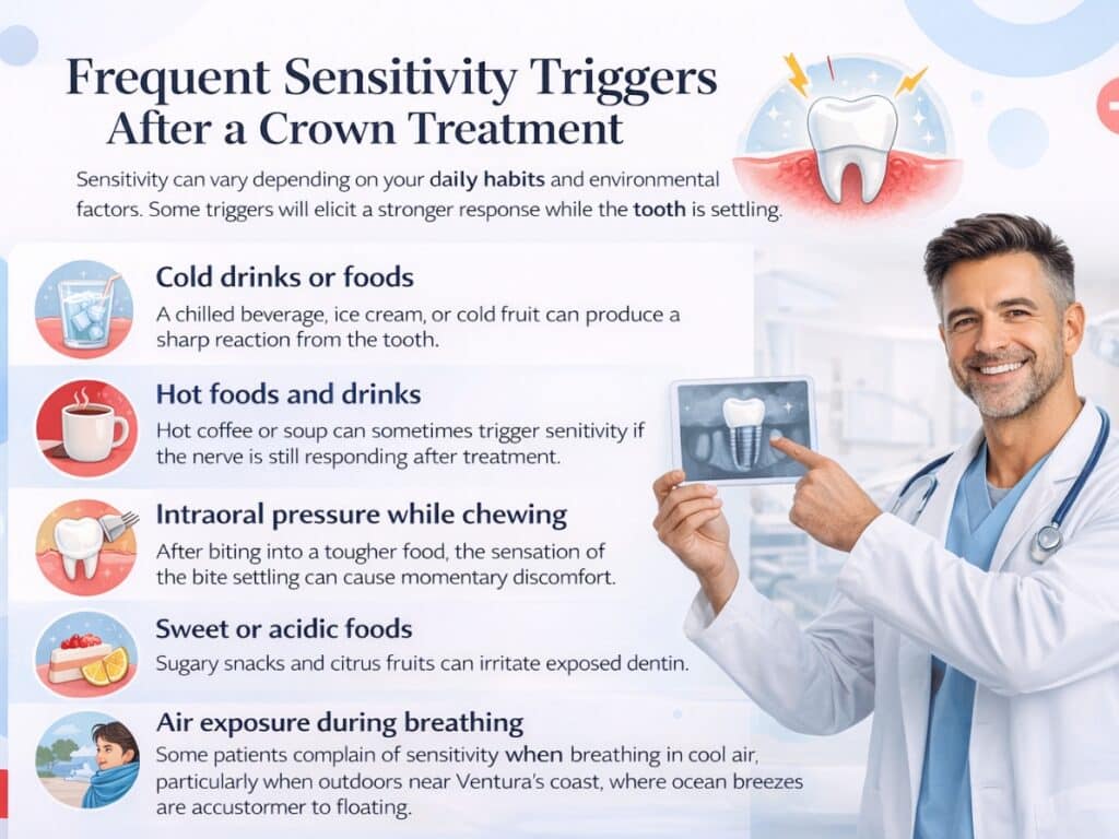 Sensitivity Triggers After a Crown