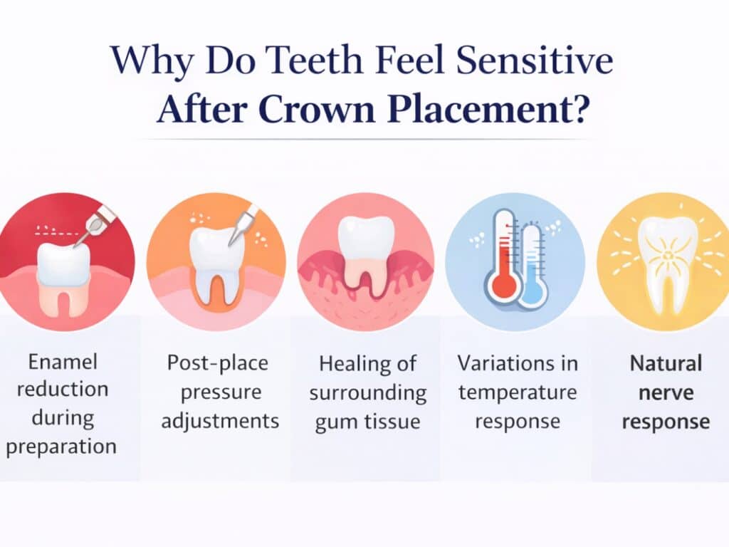 teeth feel sensitive after crown placement